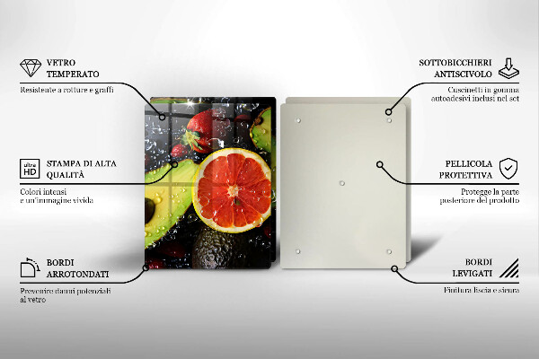 Skärbräda glas Frukt och grönsaker