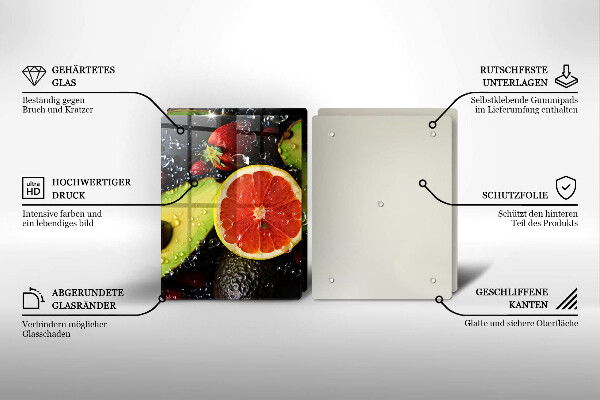 Skärbräda glas Frukt och grönsaker