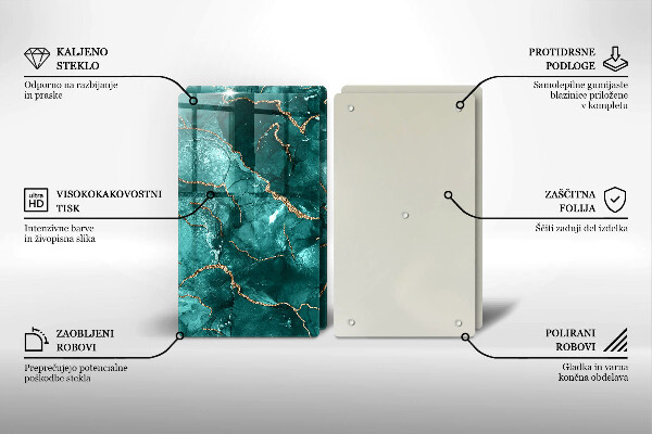 Skärbräda glas Blå marmor