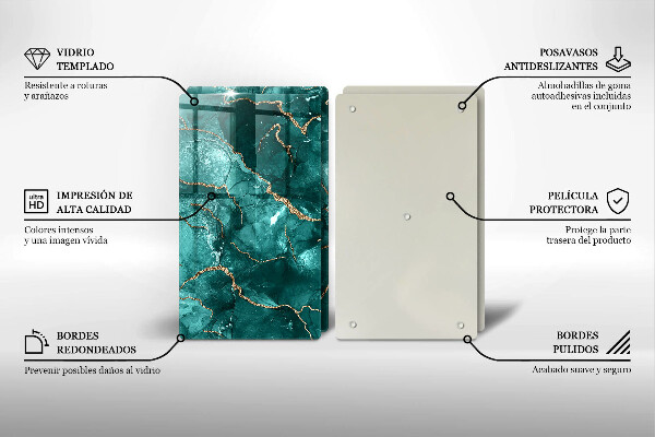 Skärbräda glas Blå marmor