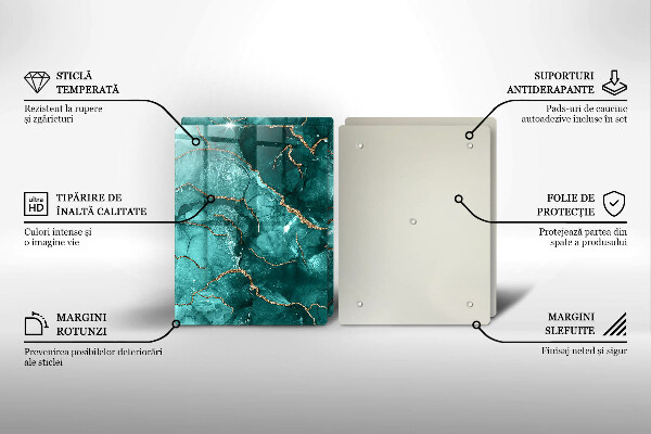 Skärbräda glas Blå marmor