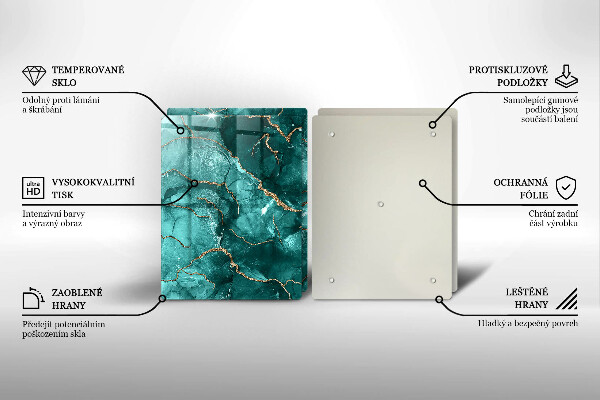 Skärbräda glas Blå marmor