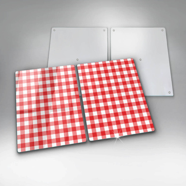 Skärbräda glas Röd och vit rutor