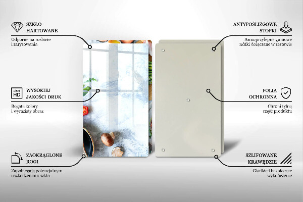 Skärbräda glas Ingredienser i köket