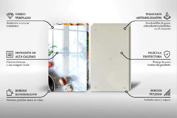 Skärbräda glas Ingredienser i köket