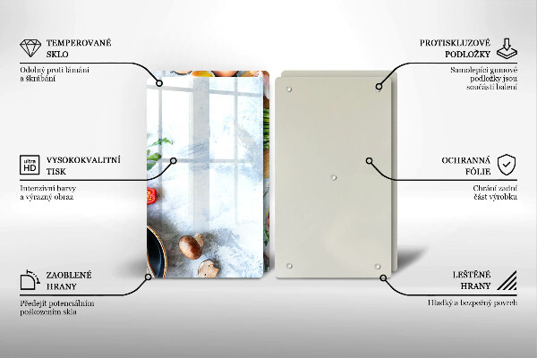 Skärbräda glas Ingredienser i köket