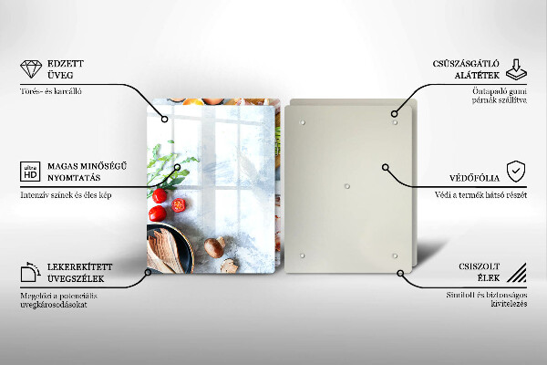Skärbräda glas Ingredienser i köket