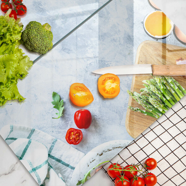 Skärbräda glas Ingredienser i köket