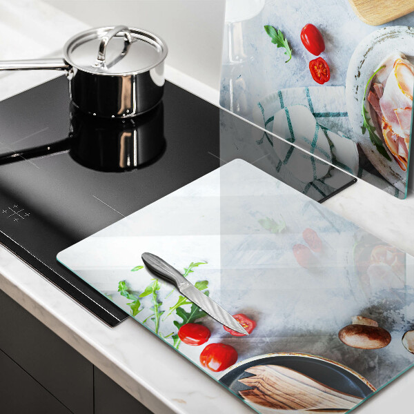 Skärbräda glas Ingredienser i köket