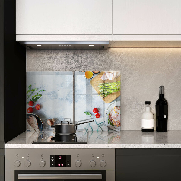 Skärbräda glas Ingredienser i köket