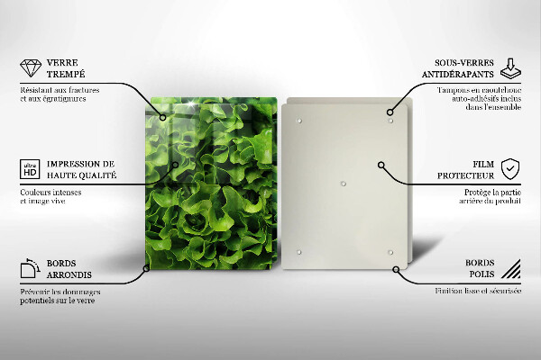 Skärbräda glas Gröna salladsblad