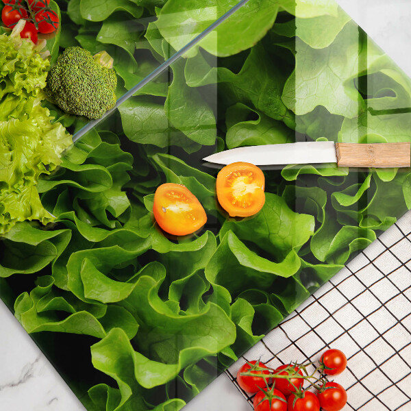 Skärbräda glas Gröna salladsblad