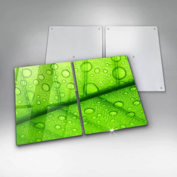 Skärbräda glas Närbild av ett löv