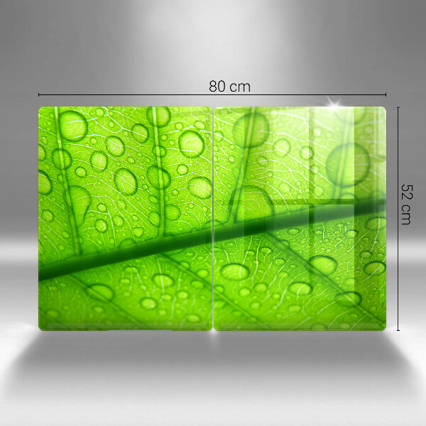 Skärbräda glas Närbild av ett löv