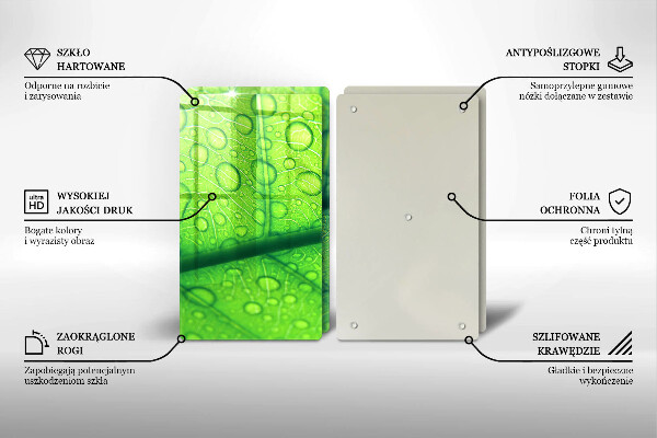 Skärbräda glas Närbild av ett löv