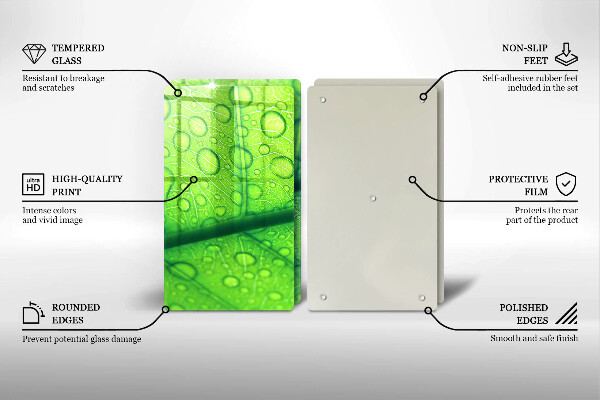 Skärbräda glas Närbild av ett löv