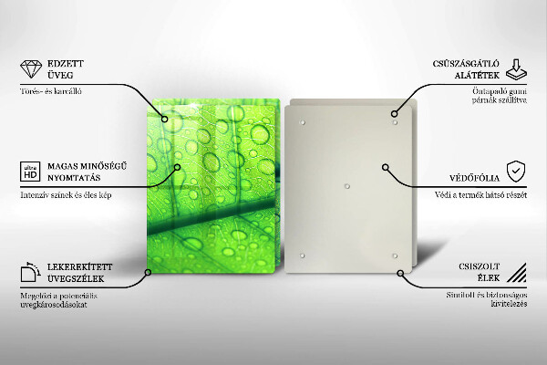 Skärbräda glas Närbild av ett löv