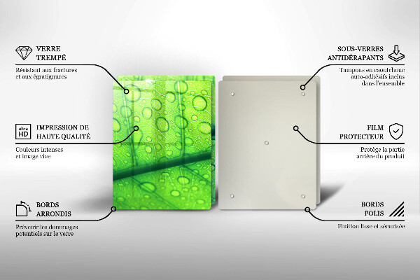 Skärbräda glas Närbild av ett löv