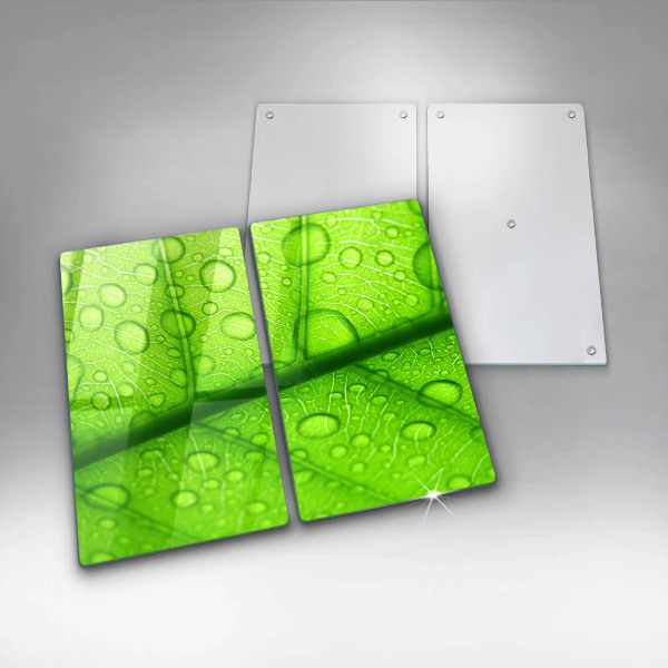 Skärbräda glas Närbild av ett löv