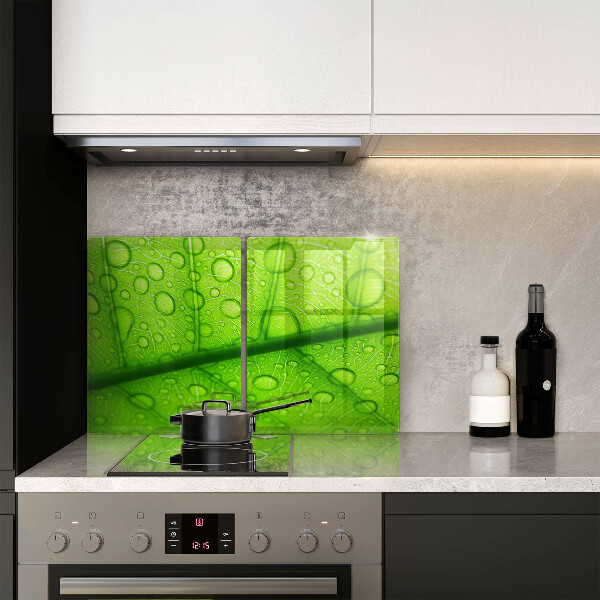 Skärbräda glas Närbild av ett löv