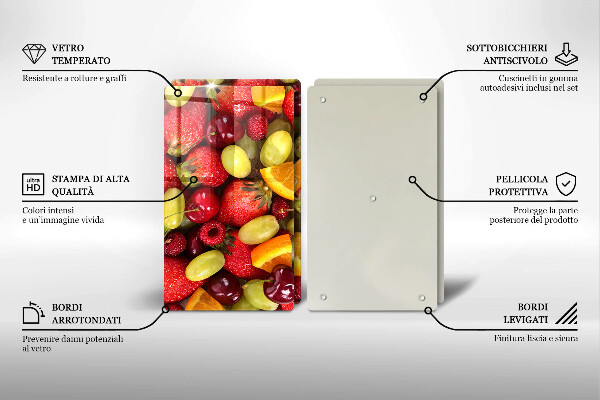 Skärbräda glas Sommarens frukter