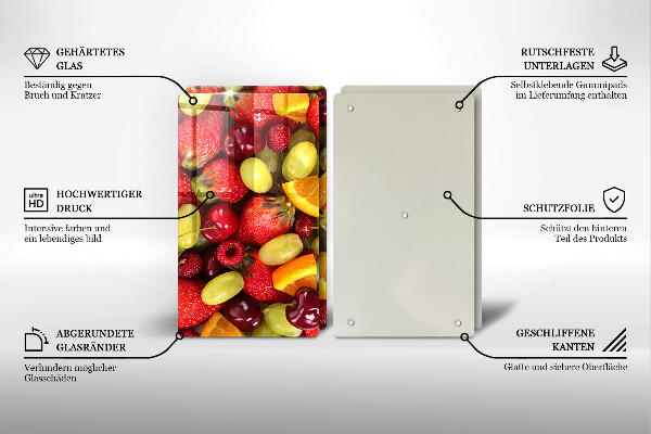 Skärbräda glas Sommarens frukter