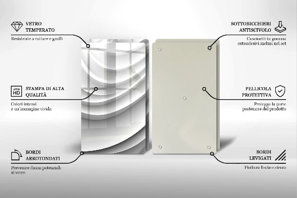 Skärbräda glas Geometriska linjer