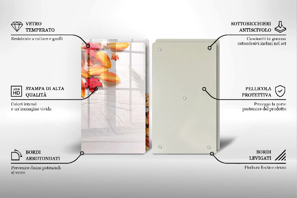 Skärbräda glas Höstlöv