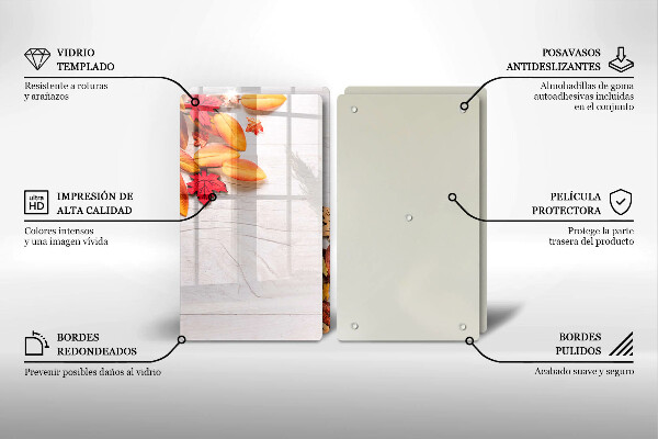 Skärbräda glas Höstlöv