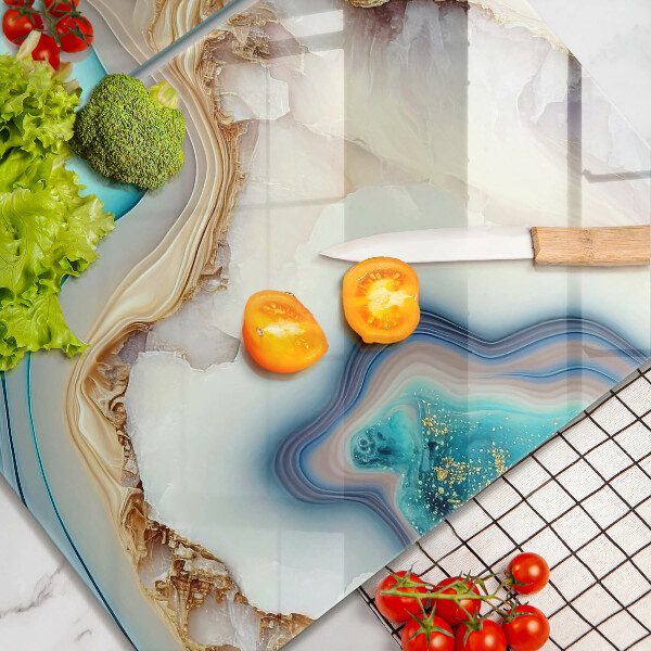 Skärbräda glas Flerfärgad marmor