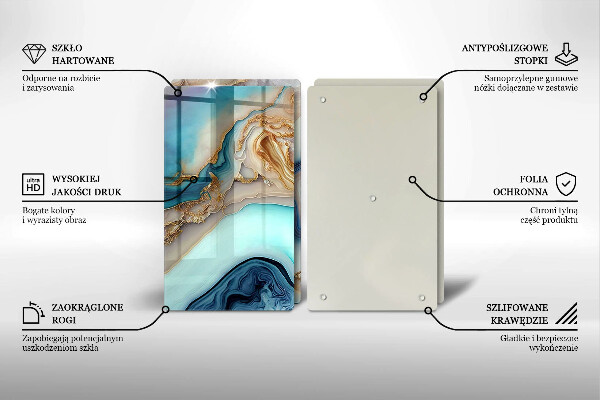 Skärbräda glas Flerfärgad marmor