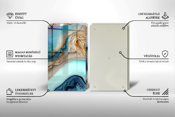 Skärbräda glas Flerfärgad marmor