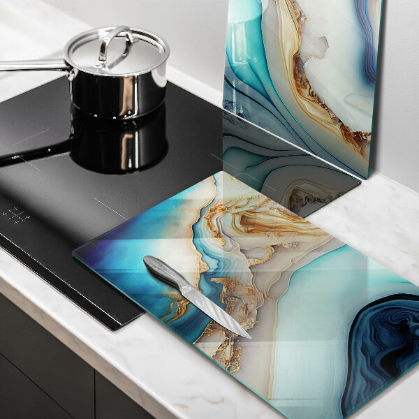 Skärbräda glas Flerfärgad marmor