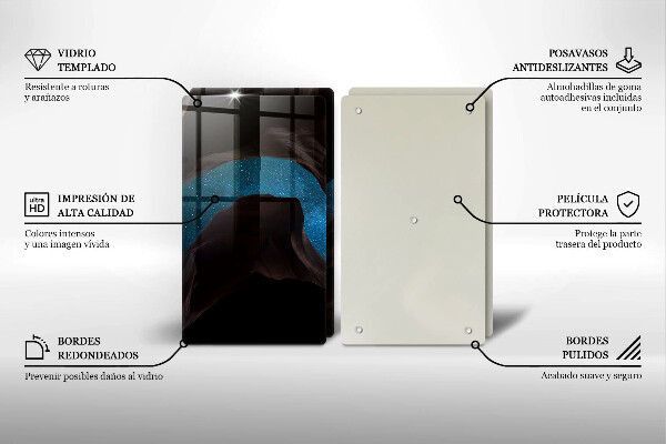 Skärbräda glas Stjärnklar himmel