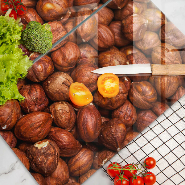 Skärbräda glas Hasselnötter