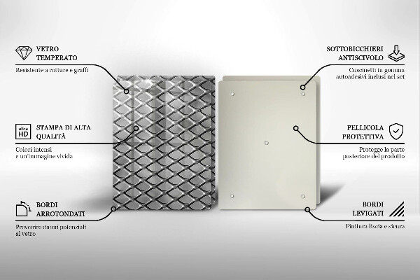 Skärbräda glas Metall rutnät