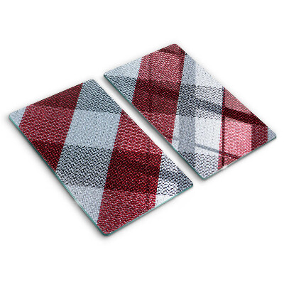 Skärbräda glas Röd och vit rutor