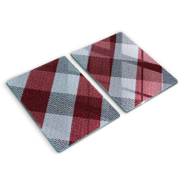 Skärbräda glas Röd och vit rutor