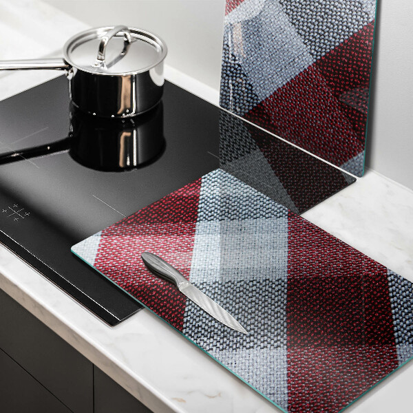 Skärbräda glas Röd och vit rutor