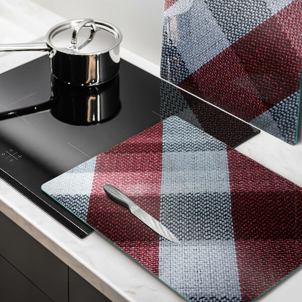 Skärbräda glas Röd och vit rutor