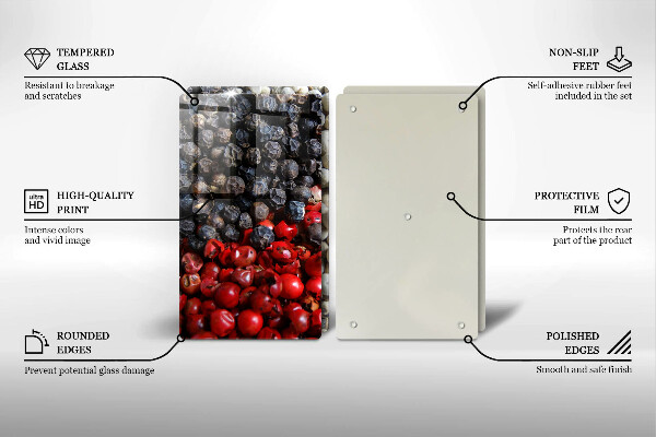 Skärbräda glas Svartpeppar