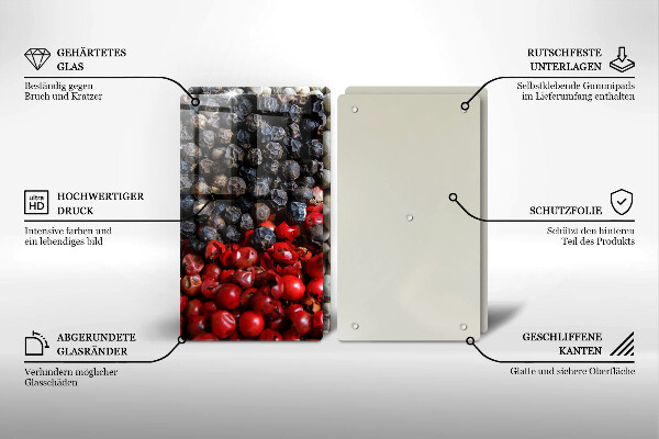 Skärbräda glas Svartpeppar