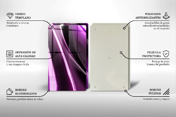 Skärbräda glas Lila abstraktion