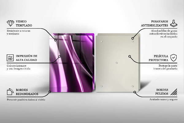 Skärbräda glas Lila abstraktion
