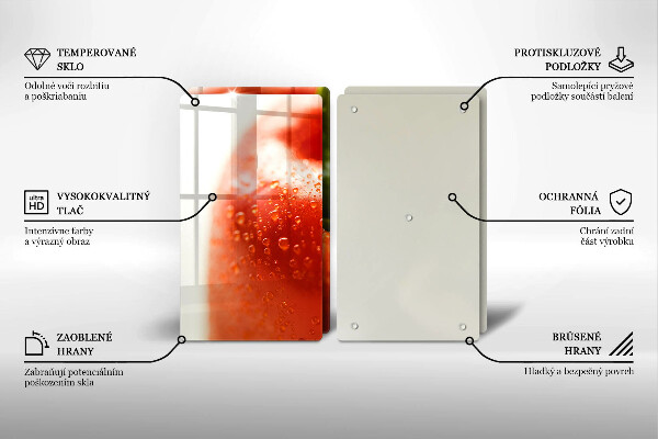 Skärbräda glas Röd paprika