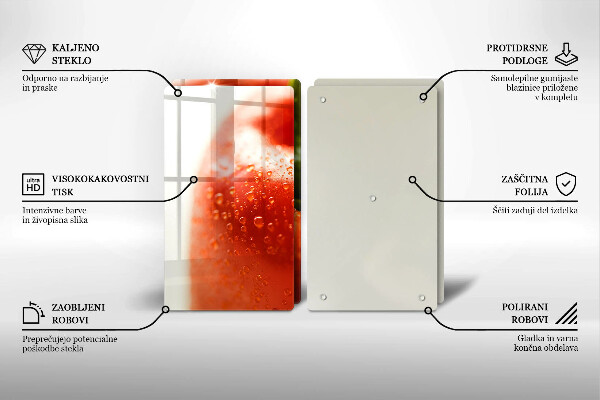 Skärbräda glas Röd paprika