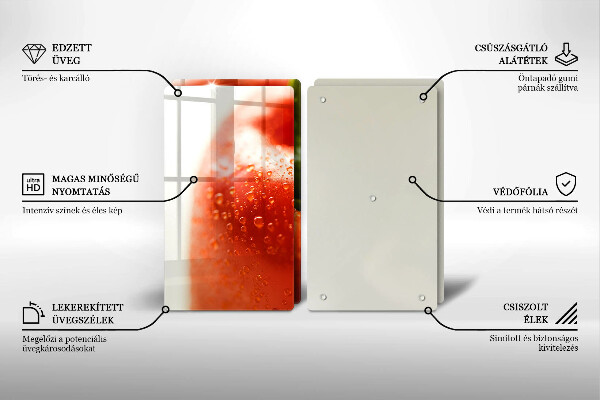 Skärbräda glas Röd paprika