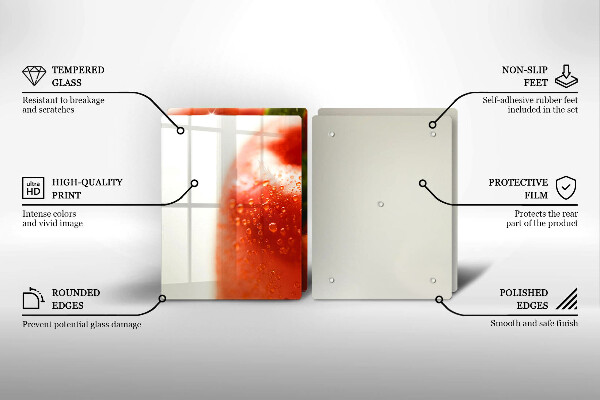 Skärbräda glas Röd paprika