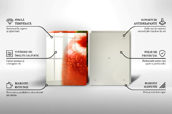 Skärbräda glas Röd paprika