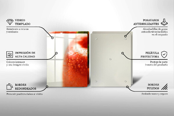 Skärbräda glas Röd paprika